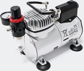 Mini airbrush compressor, Model AS18-2 - Airbrushcompressor - Luchtcompressor - Lucht - Verf - Spuitcompressor - Verfspuit - spuiten - Multistrobe