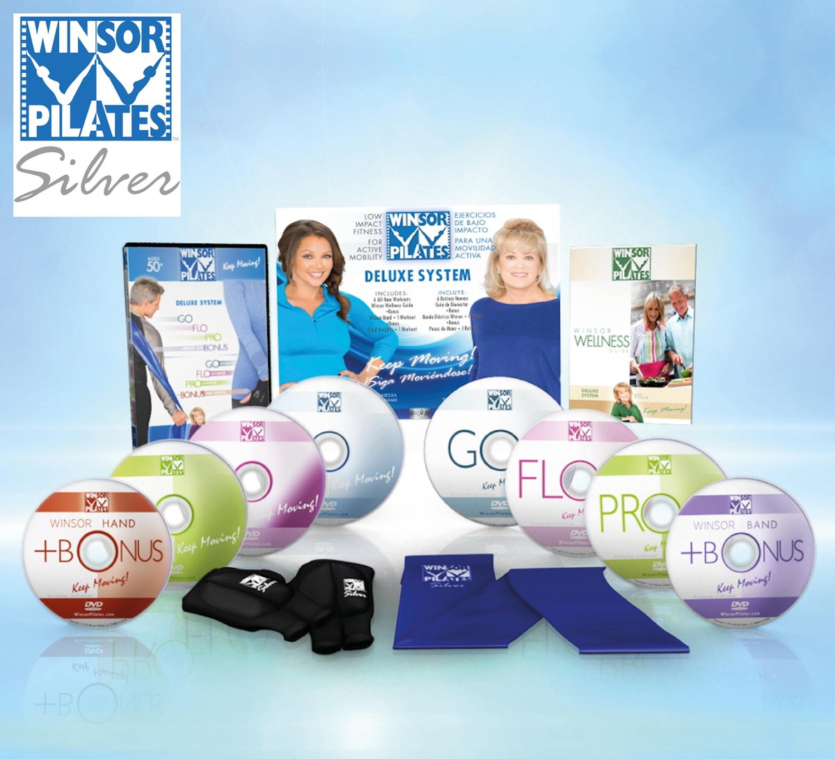 Winsor Pilates Deluxe-system, Dvd set pilates home workouts – incl. Weerstandsband en handgewicht