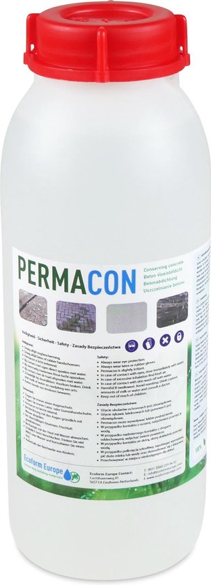 Permacon 1 liter - Beton impregneren - Maakt beton en steen gegarandeerd 100% waterdicht - Impregneermiddel steen - betonvloer impregneren - beton waterdicht maken - Permacon