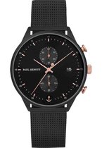 Paul Hewitt Chrono Line PH-C-B-BSR-5M - Horloge - Staal- Zwart - ø 42 mm