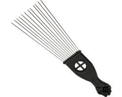 Afro Kam - Afro Comb - Afro Pick - Styling Pik Afro Comb - Zwart