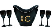Ice and Chill - ijsemmer (incl LED) + 4 champagne glazen - set - champagne emmer