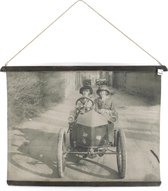 Fotokaart dames in oldtimer