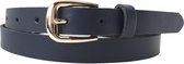 Smalle riem donkerblauw - Dames riem smal leer - Taillemaat 85 - Leren dames riem - Nette riem dames - Blauwe riem