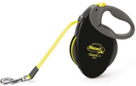 Flexi Giant Tape - Hondenriem - Zwart - M - 8 m - (<8 kg)