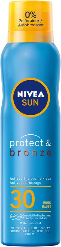 herten variabel niets NIVEA SUN Protect & Bronze Zonnespray SPF 30 - 200 ml | bol.com