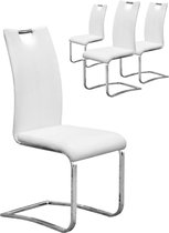 2 stoelen set voor eetkamer PU en metaal wit