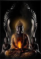 Allernieuwste Canvas Schilderij Moderne Boeddha - Kunst - Modern - Poster - 60 x 90 cm - Kleur