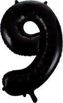 Folieballon 9 jaar zwart 41cm
