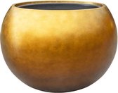 Maxim bloempot bowl honing goud 50cm breed | Luxe brede ronde grote bloempot plantenbak vaas vazen | honing gouden metallic brons﻿