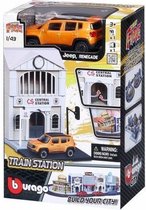 Bburago City Train Station - Jeep Renegade 1/43 Speelgoed voor kinderen - Modelauto - Schaalmodel - Model auto - Schaal model - Miniatuurauto - Miniatuur autos