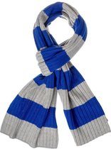 Sjaal van Cashmink met Blauw en grijze strepen