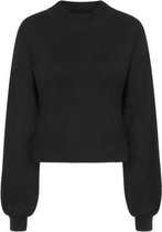 Balloon Sweater Black . T-shirt Dames - Shirt Dames  Shirt Lange Mouwen Dames