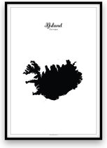 IJsland landposter - Zwart-wit