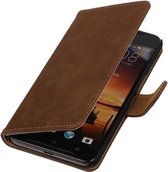 Wicked Narwal | Bark bookstyle / book case/ wallet case Hoes voor HTC One X9 Bruin