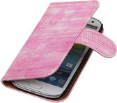 Wicked Narwal | Lizard bookstyle / book case/ wallet case Hoes voor Samsung Galaxy S3 i9300 Roze