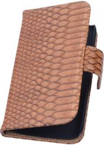 Wicked Narwal | Snake bookstyle / book case/ wallet case Hoes voor Huawei Huawei Ascend P6 Bruin