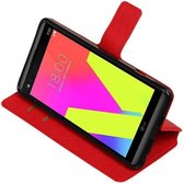 Wicked Narwal | Cross Pattern TPU bookstyle / book case/ wallet case voor LG V20 Rood