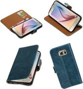 Premium PU Leder bookstyle met autosleep-functie / book case/ wallet case voor Samsung Galaxy S7  G938F Blauw