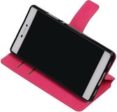 Wicked Narwal | Cross Pattern TPU bookstyle / book case/ wallet case voor Huawei P8 Roze