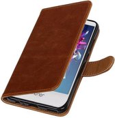 Wicked Narwal | Premium TPU PU Leder bookstyle / book case/ wallet case voor Honor V9 Bruin