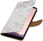 Wicked Narwal | Lace bookstyle / book case/ wallet case Hoesje voor Samsung Galaxy S8 Plus Wit