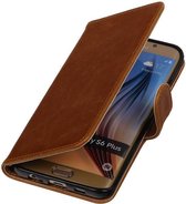 Wicked Narwal | Premium TPU PU Leder bookstyle / book case/ wallet case Samsung Galaxy S6 Edge Plus Bruin