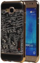 Wicked Narwal | M-Cases Croco Design backcover hoes voor Samsung galaxy j5 2015 J500 Zwart