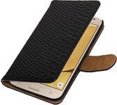 Wicked Narwal | Snake bookstyle / book case/ wallet case Hoes voor Samsung Galaxy J2 (2016 ) J210F Zwart