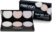 Mehron Professional Make-up Artist Highlighter Palet 3-kleuren - Cool/koel