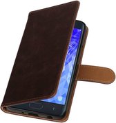 Wicked Narwal | Premium bookstyle / book case/ wallet case voor Samsung Samsung Galaxy J7 2018 Mocca