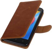 Wicked Narwal | Premium TPU PU Leder bookstyle / book case/ wallet case voor Motorola Moto C Bruin