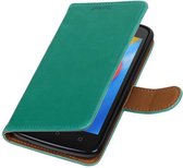 Wicked Narwal | Premium TPU PU Leder bookstyle / book case/ wallet case voor Motorola Moto C Groen