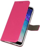 Wicked Narwal | bookstyle / book case/ wallet case Wallet Cases Hoesje voor Samsung Galaxy A6 2018 Roze