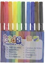 10 Kleurstiften - Viltstiften - merk Kids Creative - kwaliteit - dunne punt - voor kinderen als volwassenen - kleuren - stiften - tekenen - knutselen