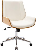 Bureaustoel - Stoel - Ergonomisch - Verstelbaar - Kunstleer - Naturel/wit - 60x65x96 cm
