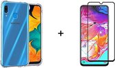Samsung a40 hoesje shock proof case - Samsung galaxy a40 hoesje transparant hoesjes cover hoes - Full cover - 1x samsung a40 Screenprotector Screen Protector