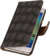 Wicked Narwal | Glans Croco bookstyle / book case/ wallet case Hoes voor Samsung galaxy a3 2015 Grijs