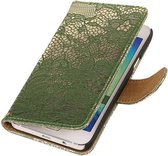 Wicked Narwal | Lace bookstyle / book case/ wallet case Hoes voor Samsung galaxy a3 2015 Donker Groen