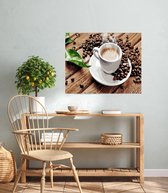 JDBOS ® Schilderen op nummer Volwassenen met frame (hout) - Kopje koffie tussen de koffiebonen - Verven volwassenen - 40x50 cm