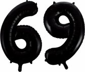 Folieballon 69 jaar zwart 41cm