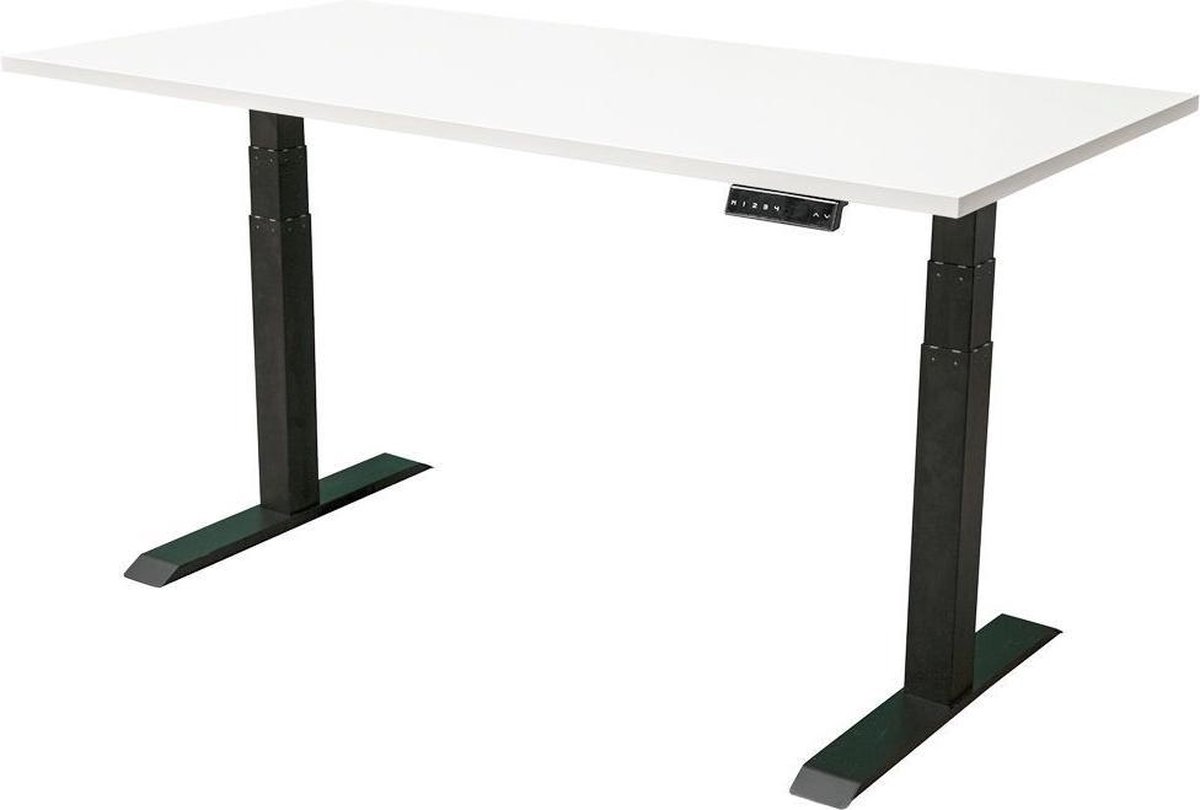 IVOL Elektrisch verstelbaar bureau 160x80 cm Dual motor - Zwart met Wit