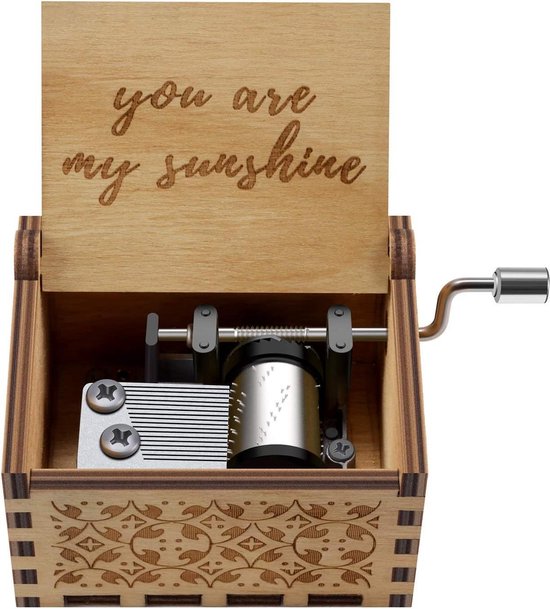 Telestore - Retro houten muziekdoosje muziek doos Cadeau — afbeelding 2