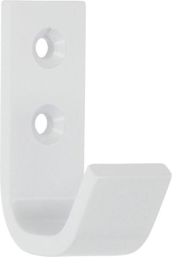 1x Luxe kapstokhaken / jashaken wit - hoogwaardig aluminium - laag model - 5,4 x 3,7... bol.com