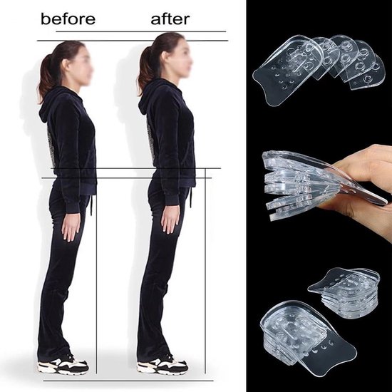 LOUZIR 1 paar 5 lagen Hak verhoging- Lift Shoe pad- Verstelbare Gelhak  Inlegzolen-  | bol.com