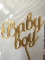 Baby boy goud cake topper| taarttopper baby shower , gender reveal, geboorte