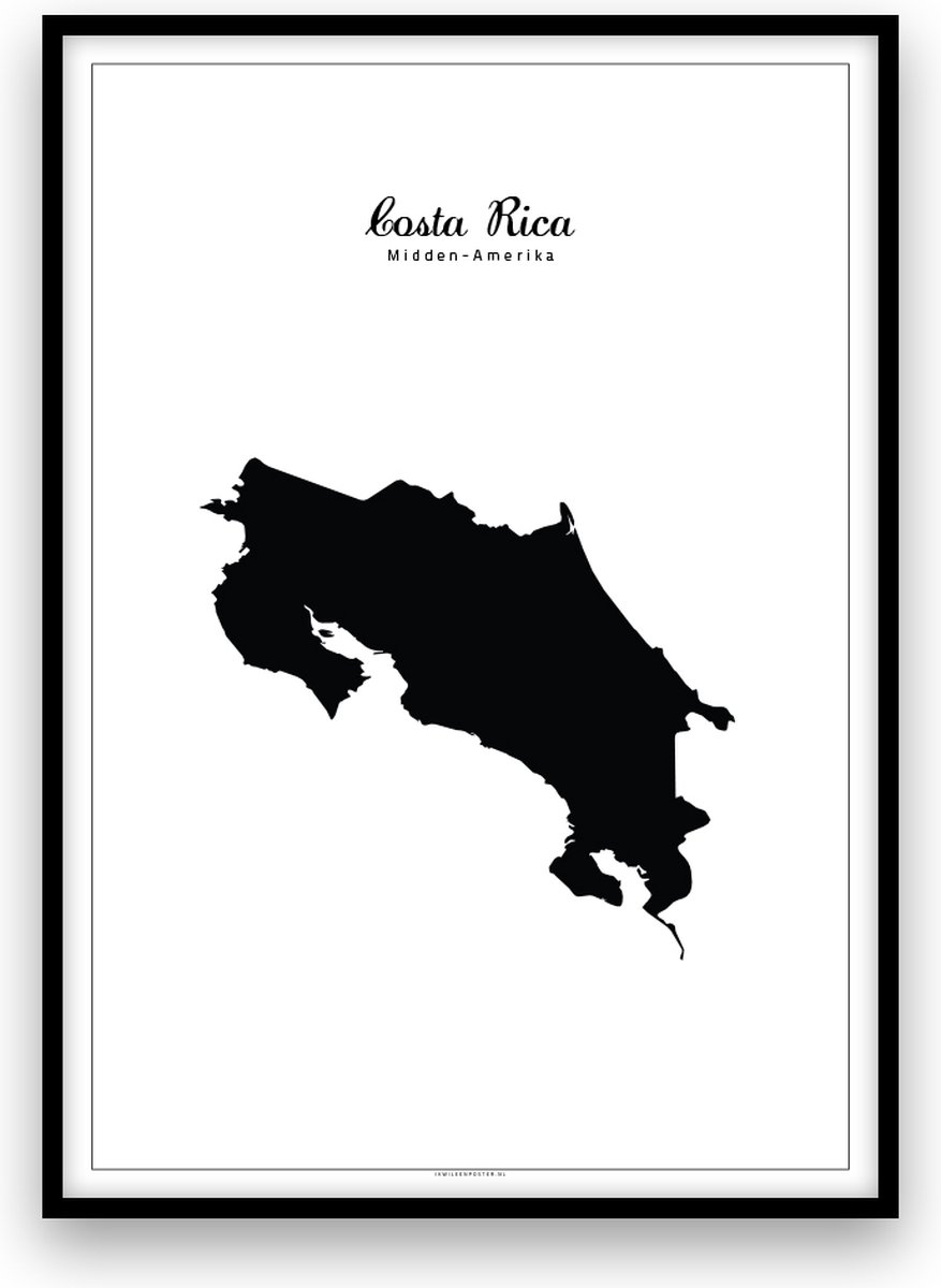 Costa Rica landposter - Zwart-wit