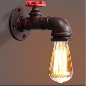 SensaHome Kraan Wandlamp - Industriële Lamp - Retro Binnenverlichting - E27 Fitting Hoeklamp - Inclusief Lamp - Roest