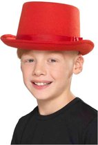 Smiffys Kostuum Hoed Kids Top Hat Rood