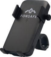 FONSAFE 3 in 1 Telefoonhouder Fiets met Powerbank en LED Lamp - Universeel Schokbestendig - Fietslamp - Powerbank 5000 mAh – Zwart